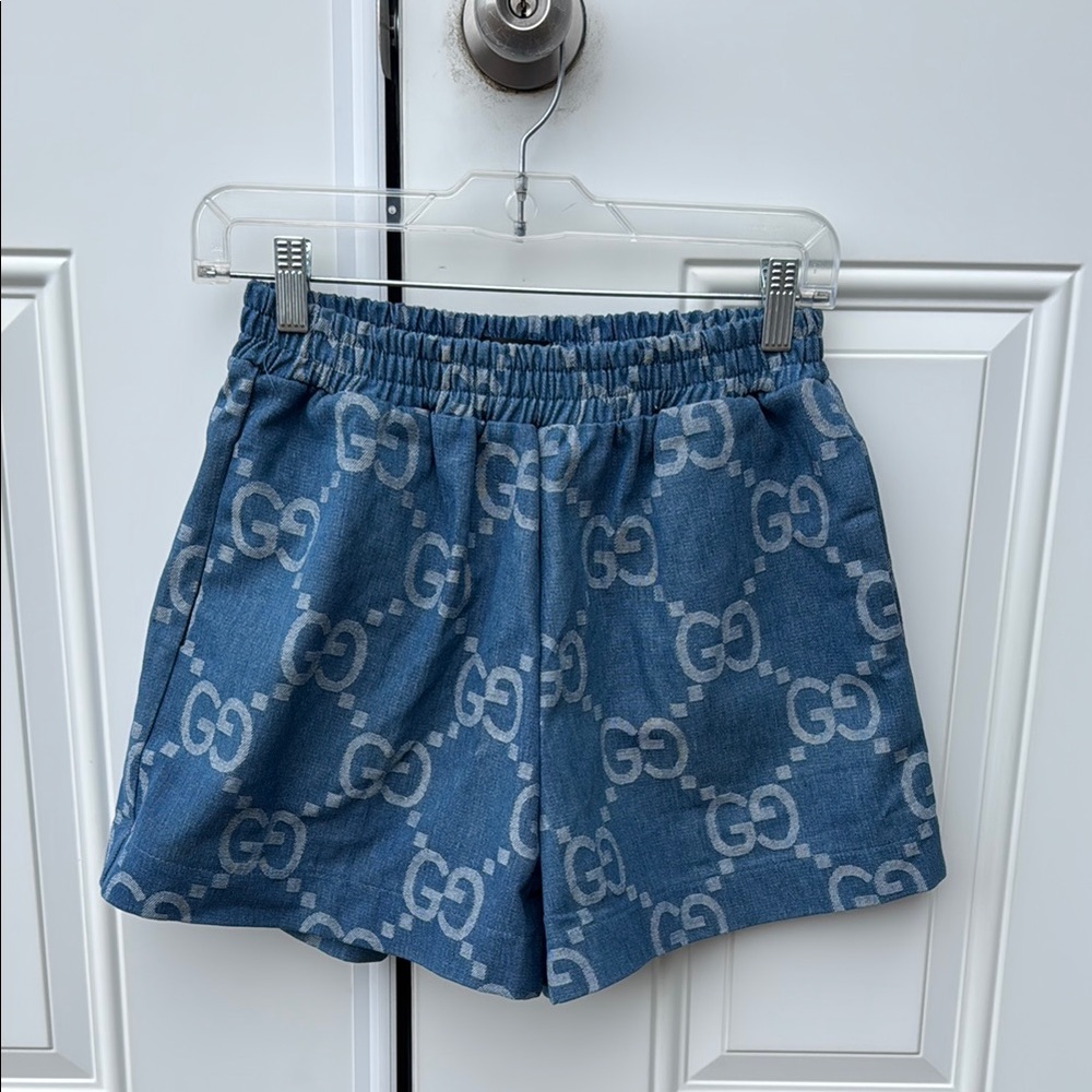 Gucci Stylish Blue GG Patterned Women's Shorts